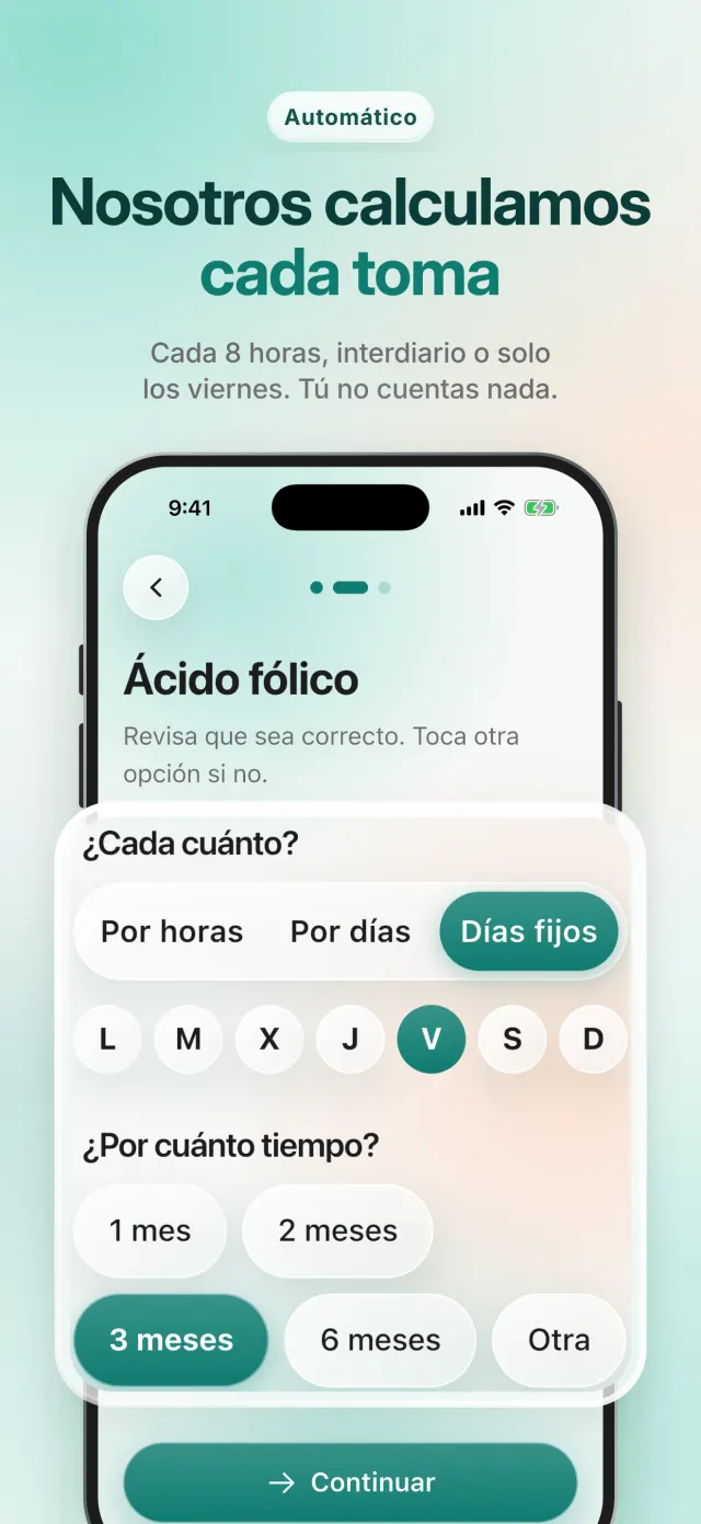 La app calcula cada toma